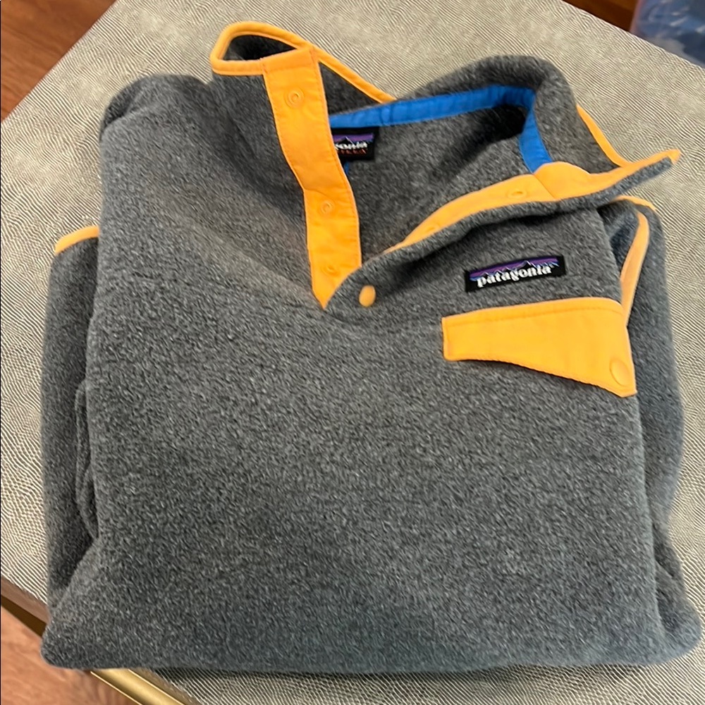 Patagonia Charcoal Fleece with Orange Trim